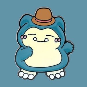 Cute Blue Sleepy Bear Enamel Pin with Hat – Kawaii Cartoon Pin